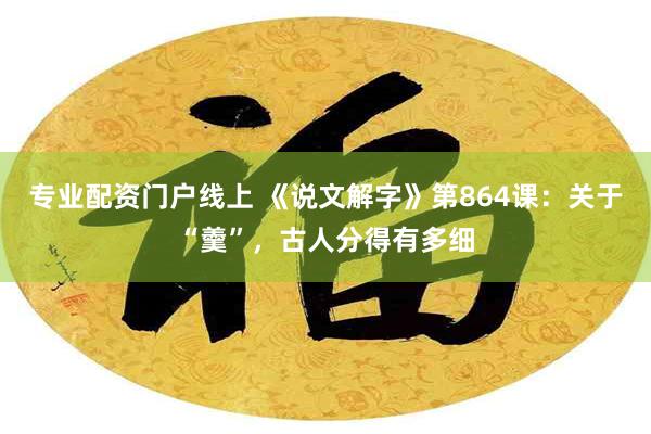 专业配资门户线上 《说文解字》第864课：关于“羹”，古人分得有多细