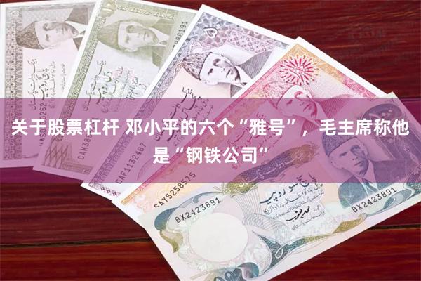 关于股票杠杆 邓小平的六个“雅号”，毛主席称他是“钢铁公司”